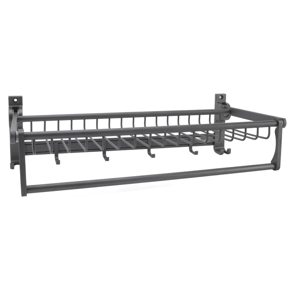 Foldable Towel Shelf Rustproof Space Aluminum Towel Holder Easy Installation Wall Mounted Towel