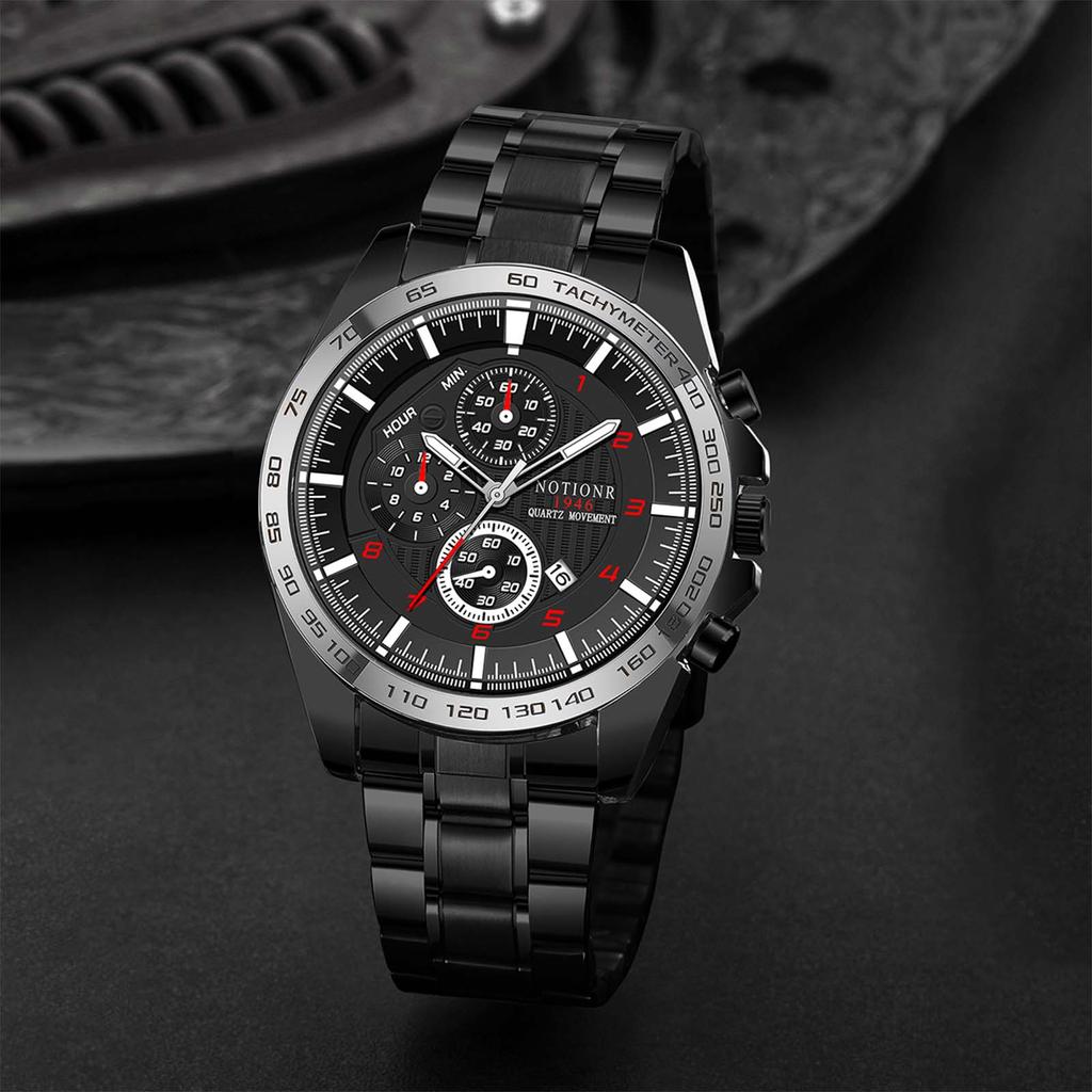 Fashion Business Men's Watch Men's Quartz Watch Stainless Steel Watch Large Dial Watch Casual Men's Watch Sports Watch Calendar Watch