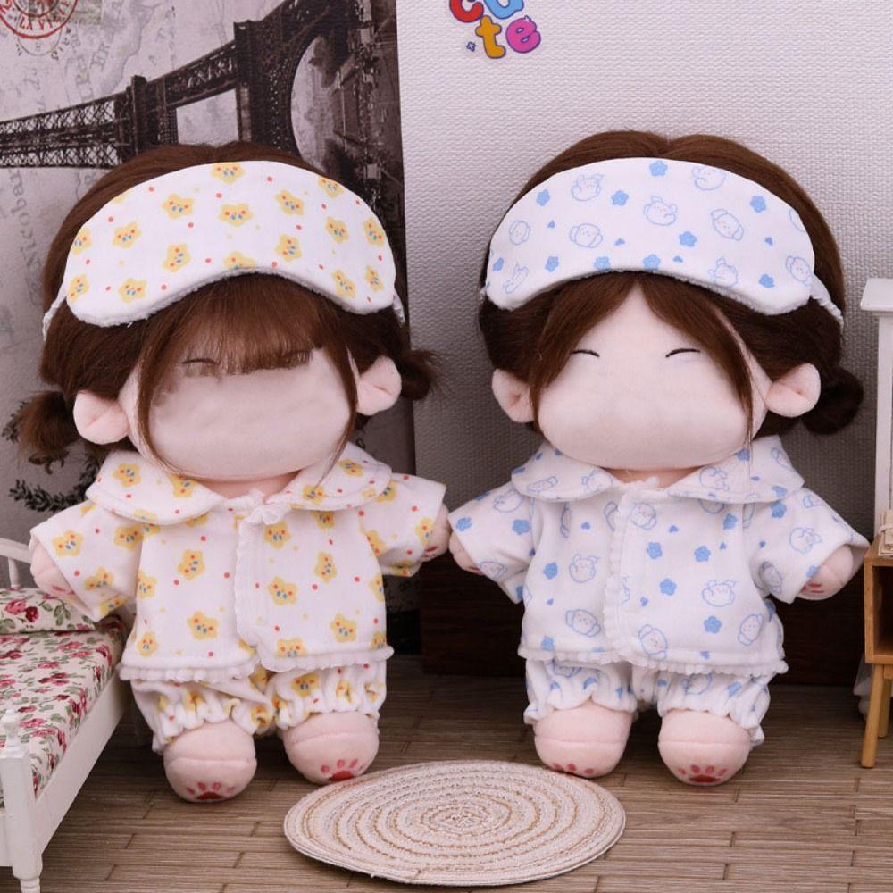 Cartoon Animal Star Doll Clothes 20cm Mini Blouse Pants Set Doll Pajamas Suit  Cotton Stuffed Doll