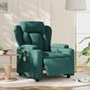VidaXL Electric Reclining Massage Chair Dark Green Fabric 3204476