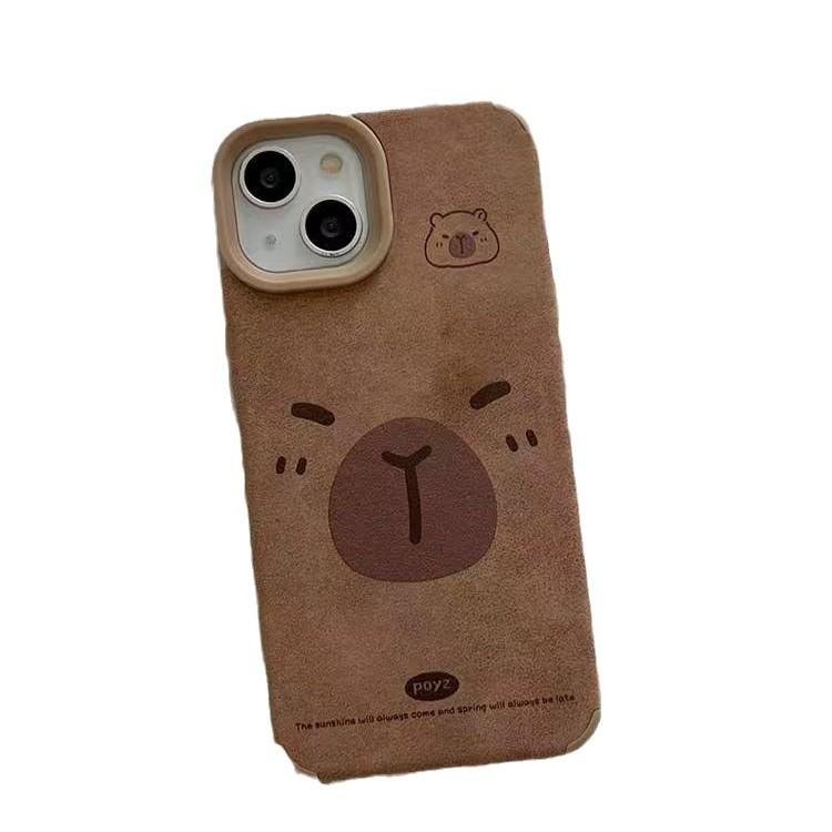Kapibara Compatible with iPhone 16 Pro Max Apple 15 Pro Phone Case 14 New Model 13 Leather Texture 12/11