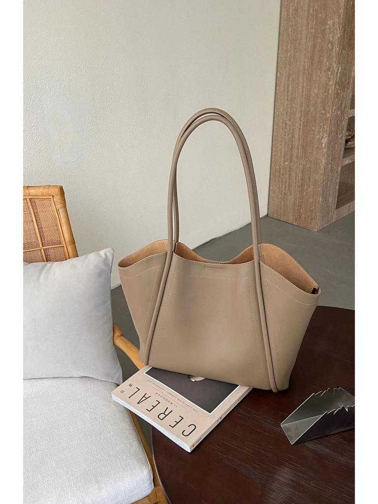 2025 Женская большая дизайнерская сумка из мягкой кожи, вместительная сумка через плечо из коровьей кожи