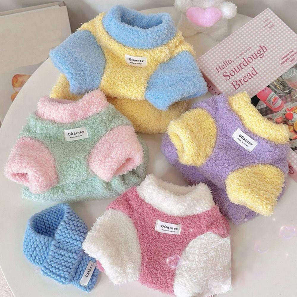 Cute Polyester Warm Dog Hoodie Thickened Winter Warm Cat Dog Pullover Pet Sweater Vest Taddy Yorkshire