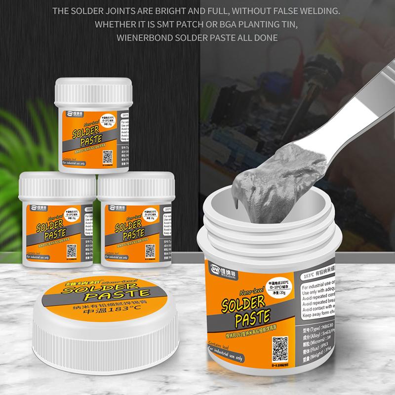 20 г паяльной пасты, температура плавления флюса, 183 ℃, оловянная паяльная паста для SMD BGA, реболлинга, ремонта печатных плат мобильного телефона