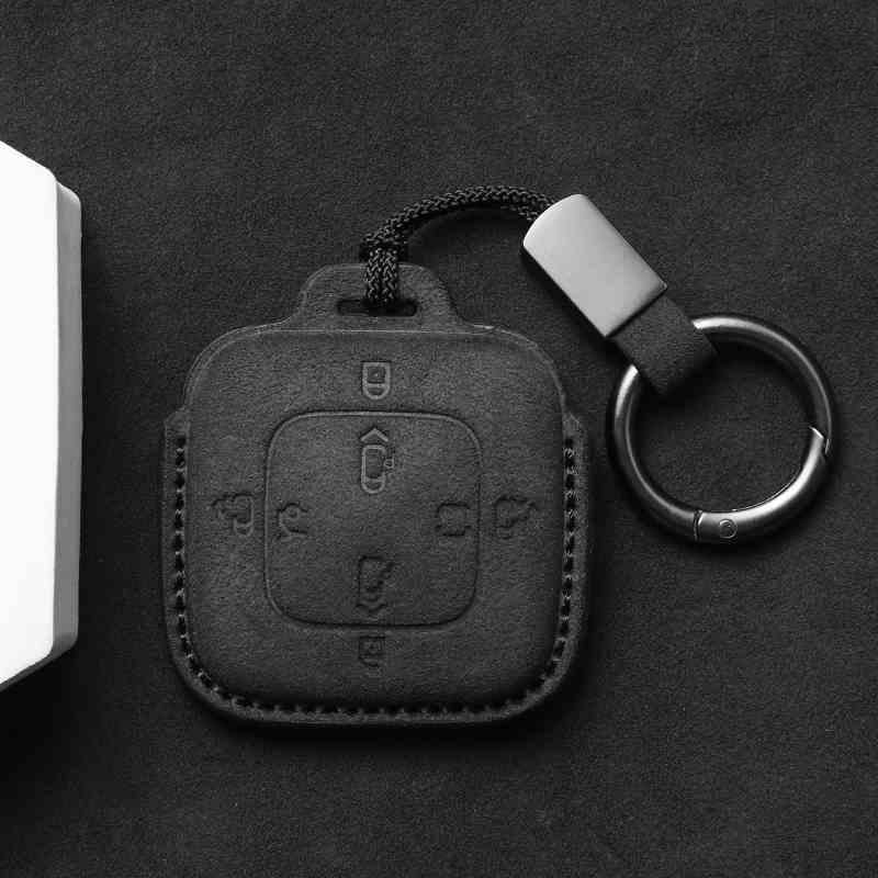 Для Zeekr 001 7X X 009 Чехол для брелока, Специальный замшевый чехол для защиты ключа, Bluetooth-сумка для ключей с пряжкой, Автомобильные аксессуары, Кожа