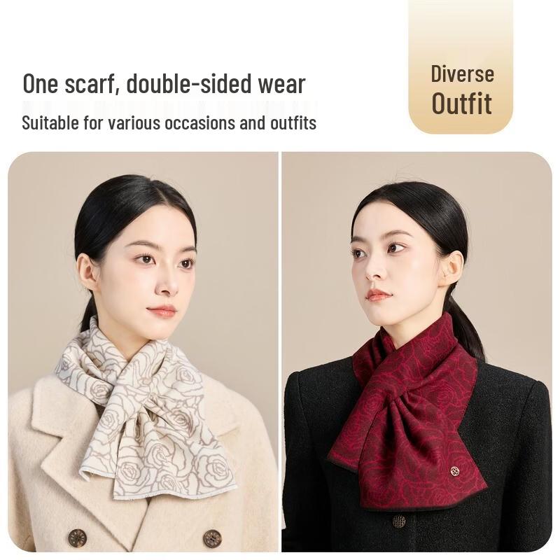 JIUMU Silk Scarf - Red Rose