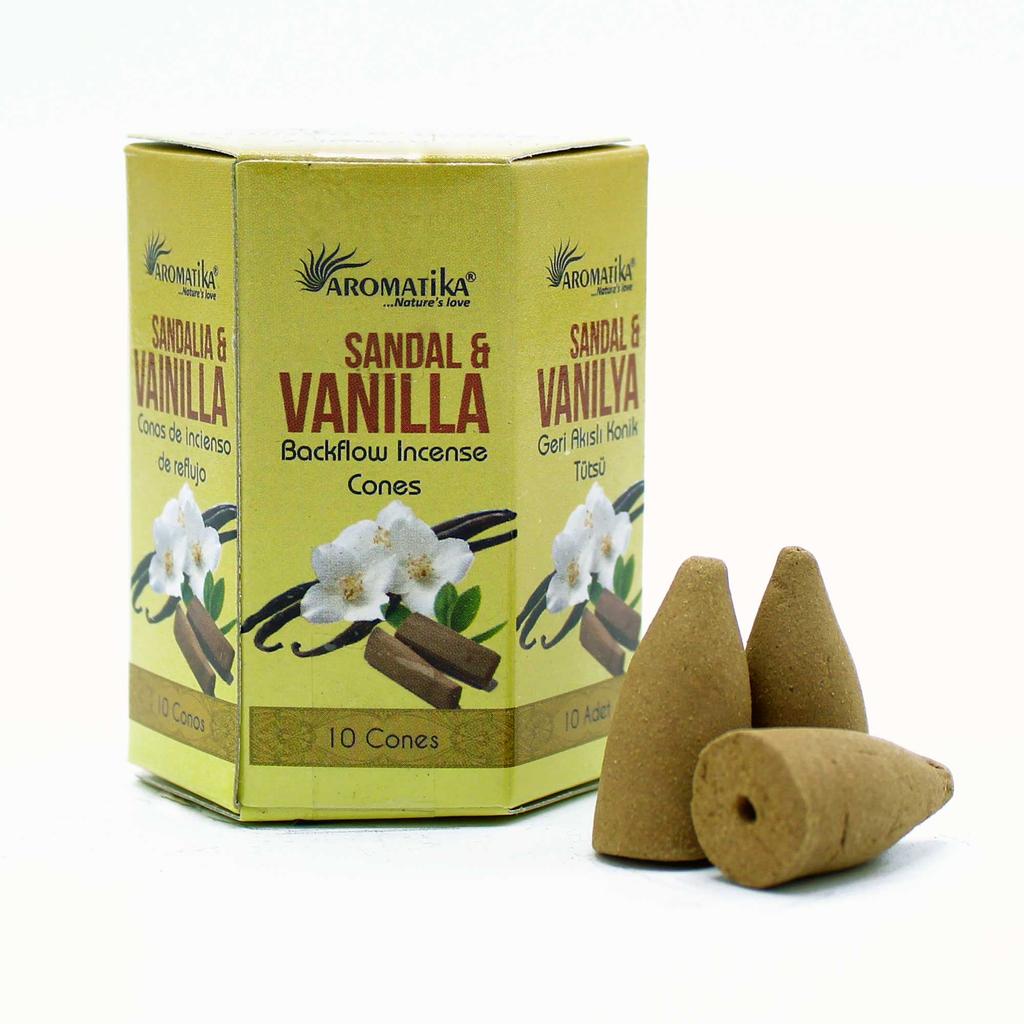 Backflow Incense Cones - Sandalwood Vanilla 10 Pack