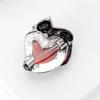 Lovely Animal Heart Enamel Brooch Cartoon Corsage Pin Fashion Decoration for Puss Lovers Gift Alloy Jewelry