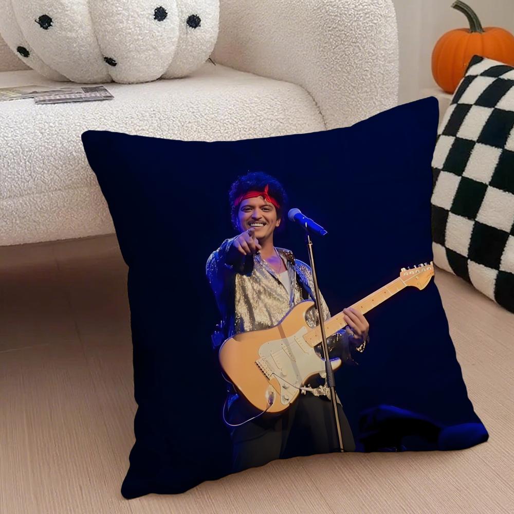 Charismatic BBruno Mars  Groovy singer Cushion Cover Throw Pillow Cover Hidden Button Durable Polyester Chair Cushion