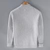 Men's Solid Color Sweater Half Turtleneck Zipper Cardigan Knit Jacket