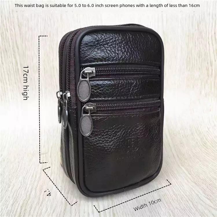 Мужская поясная сумка из натуральной кожи для телефона для строителей