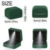 Velvet Ring Holder Case Square Shape Jewelry Organizer Box LED Ring Jewelry Box  Anniversary