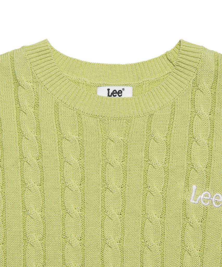 LEE Round Neck Cable Knit Lime