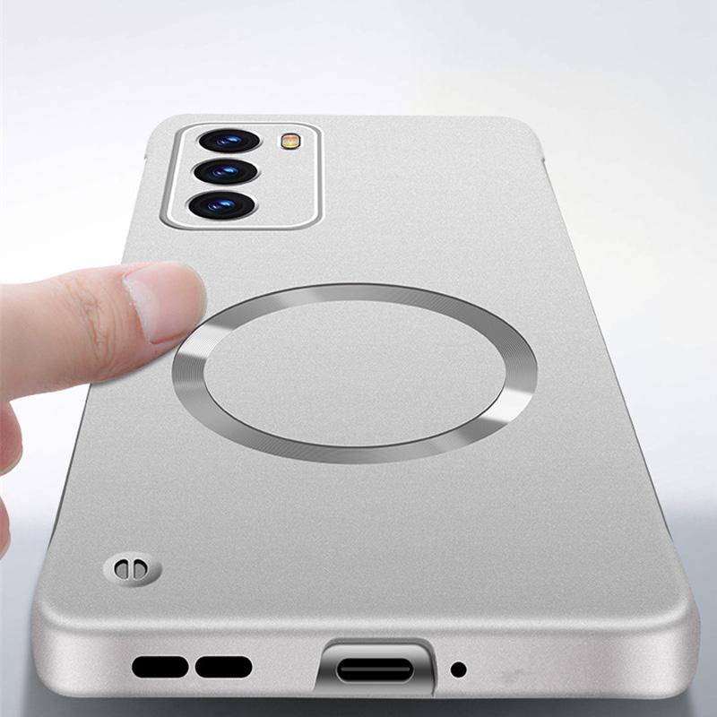 Магнитный безрамочный матовый чехол для телефона Oppo Find X7 Ultra для Magsafe Magsafeing Cover для OPPO Reno 12 Pro Borderless Hard PC Protection Back Cover