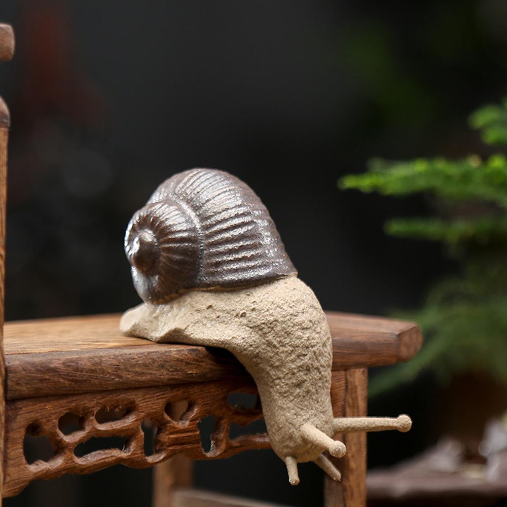 Home Decoration Living Room Craft Figurine Bonsai Ornaments Ceramic Small Snail Miniatures