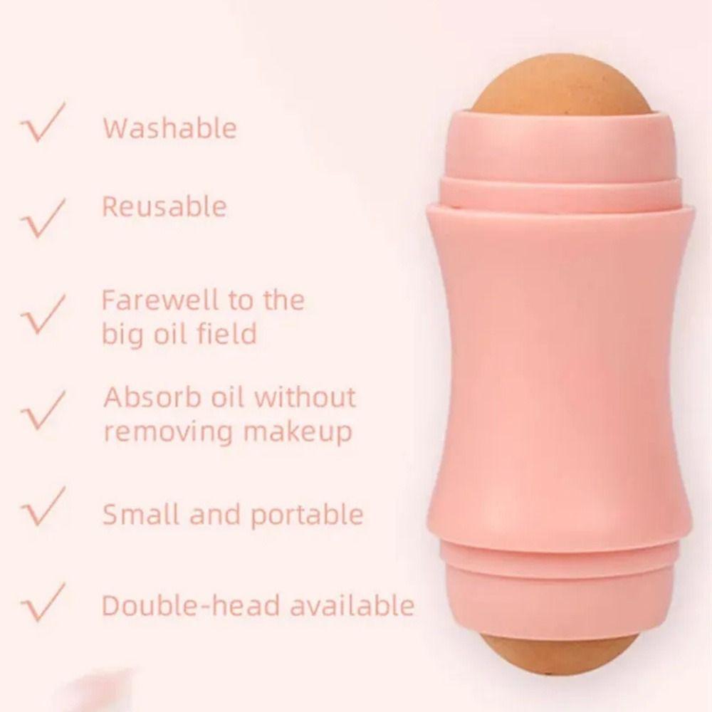 Инструмент для ухода за кожей, палочка для удаления масла с лица, 2 шарика, массажная палочка, ролик для поглощения масла для лица, дом