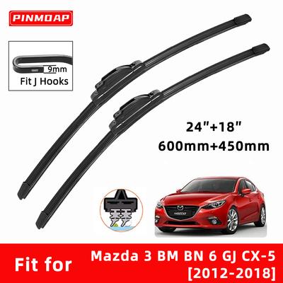 Автомобильные дворники двойные резиновые для Mazda 3 BM BN 6 GJ CX-5 2012-2018 Передние щетки резак автомобильные детали аксессуары стеклоочистители изнашиваемые детали