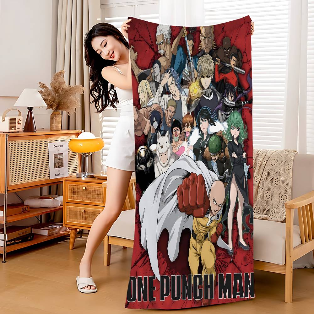 O-One-Punch Man S-Сайтама Аниме Пляжное Полотенце для Плавания Мягкое Впитывающее Мыльное Полотенце Детские Подарки для Детей Путешествия Кемпинг Спортзал
