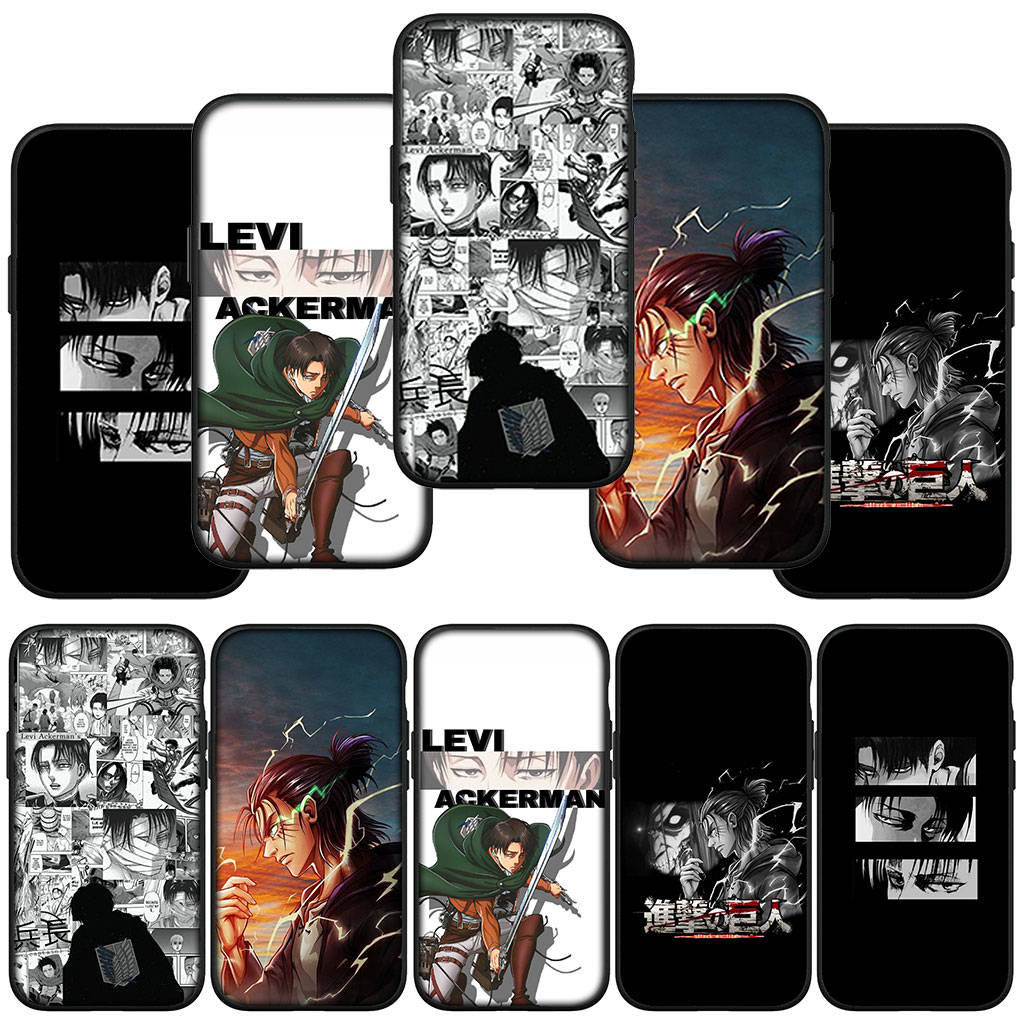 Чехол для телефона для Samsung Galaxy S25 S24 S23 iPhone 16 15 Xiaomi Redmi Note 14 13 12 16E X 11 Pro OPPO Moto Huawei Аниме Леви Атака Титанов Эрен Обложка