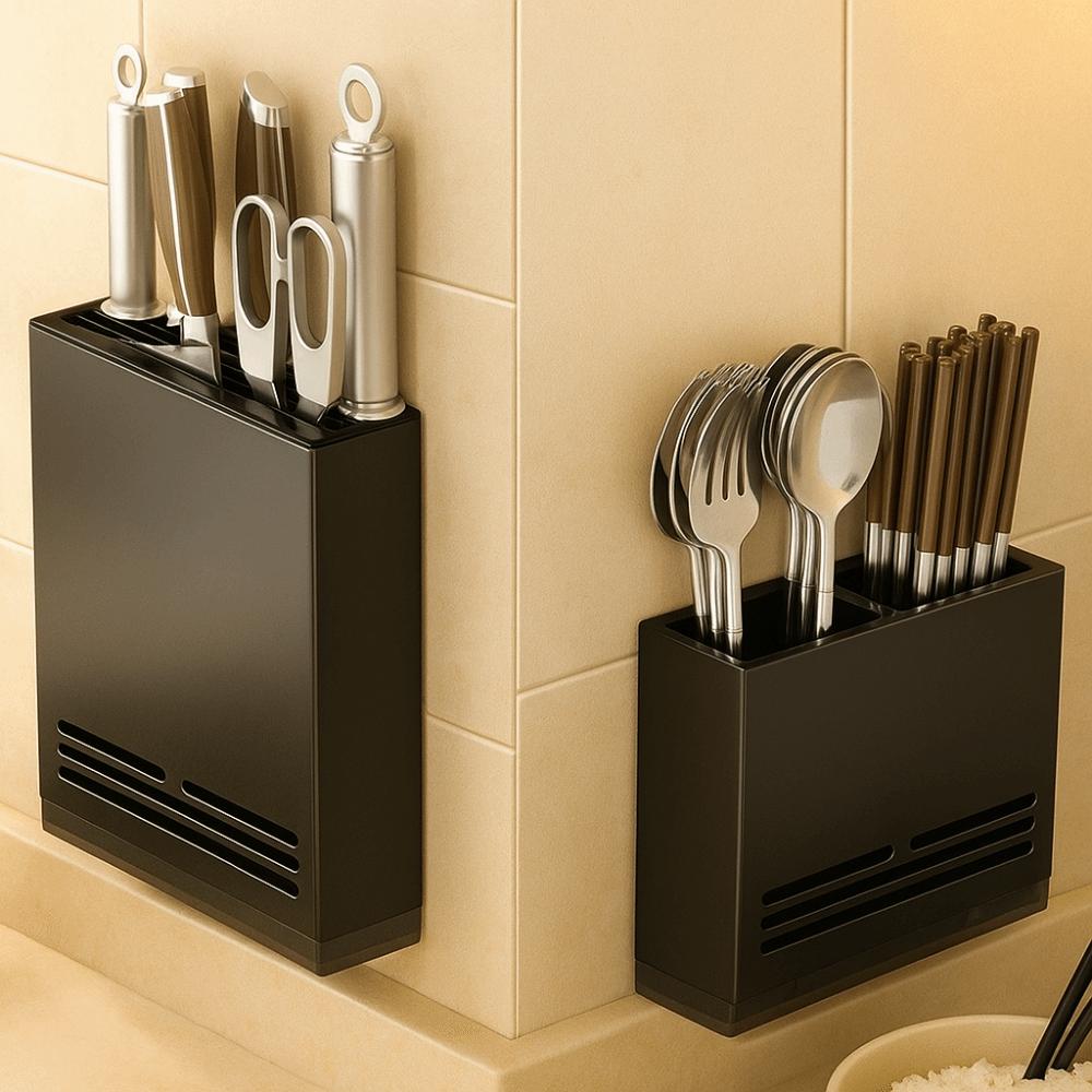 Rust-proof Cutter Holder Wall Mounted Chopstick Storage Box Chopstick Tube  Tableware Organization