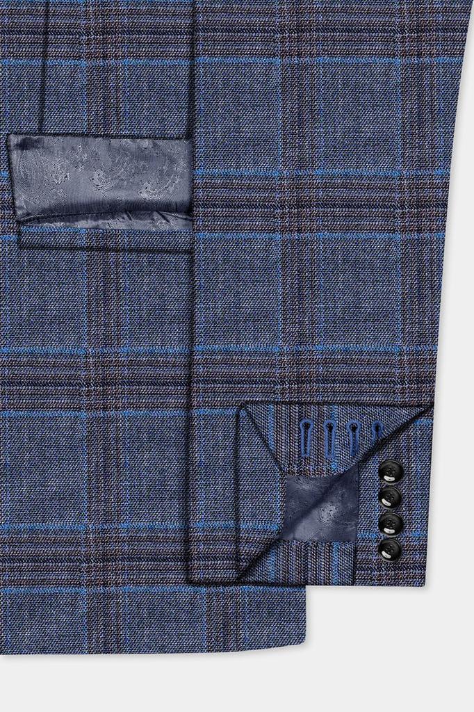 Пикетированный шерстяной блейзер Woolrich в мелкую клетку Super fine, двубортный