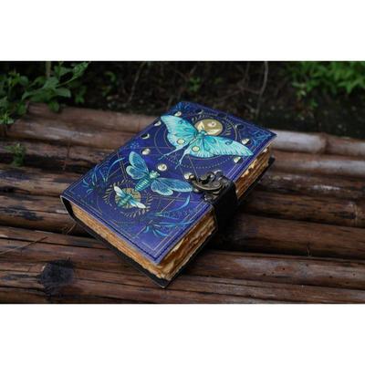 Кожаный блокнот Бабочка Кожаный блокнот для письма Скетчбук пустая книга заклинаний поэзия Блокнот книга Книга для путешествий для мужчин женщин Подарок