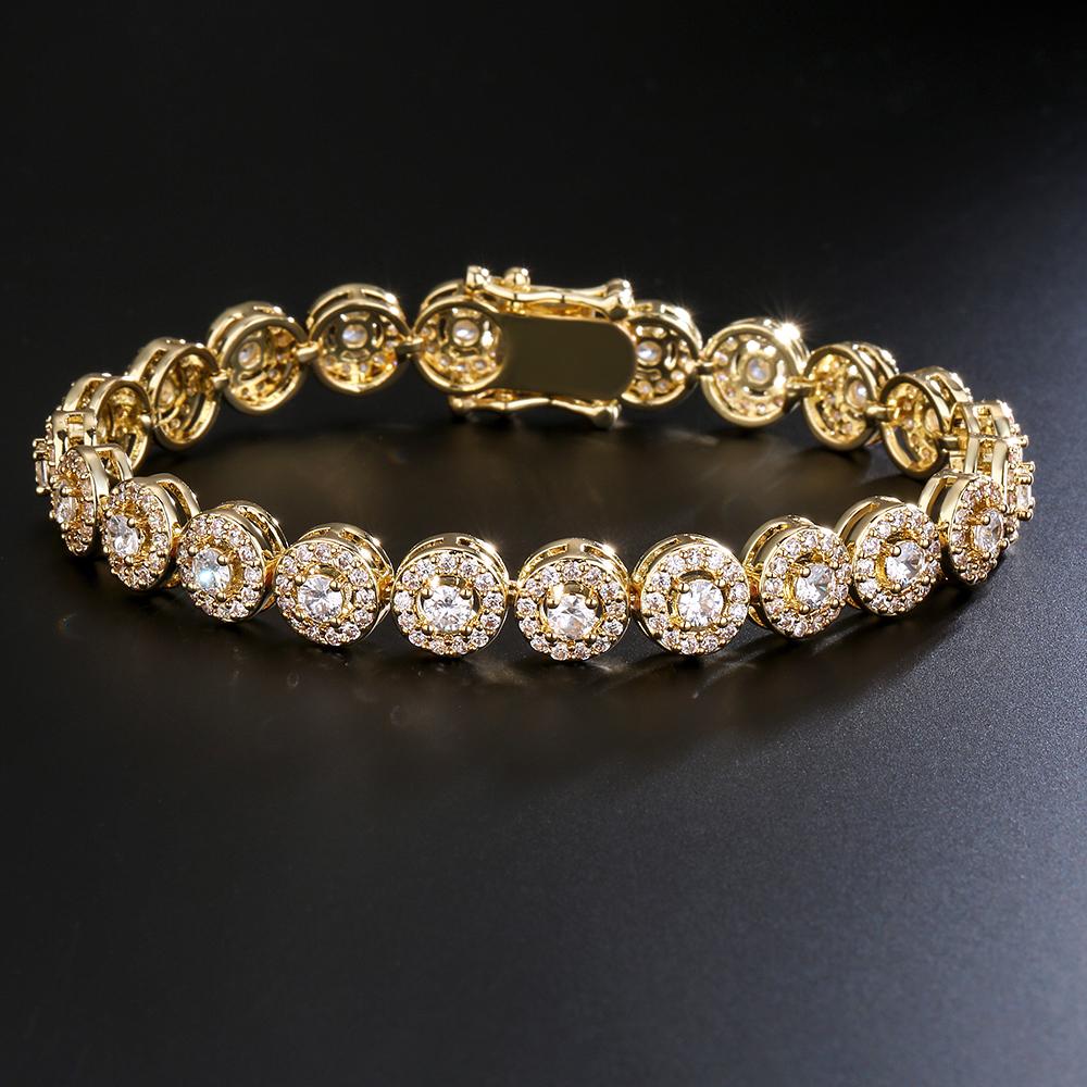 ZAKOL European And American Fashion Round AAA Zircon Bracelet Bangles Unisex Punk Style Hip-hop Jewelry