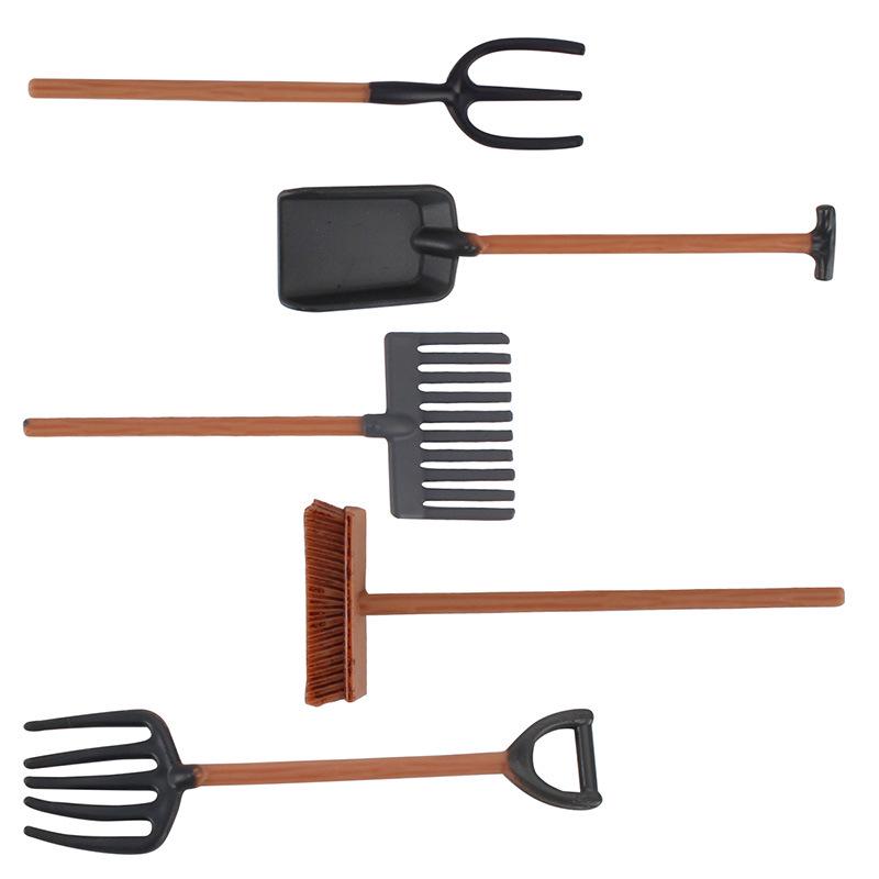 Набор фермерских инструментов ручной работы: Вилы для корма, газонокосилка, щетка, аксессуары для корма для настольного песочного стола, сцена для моделирования