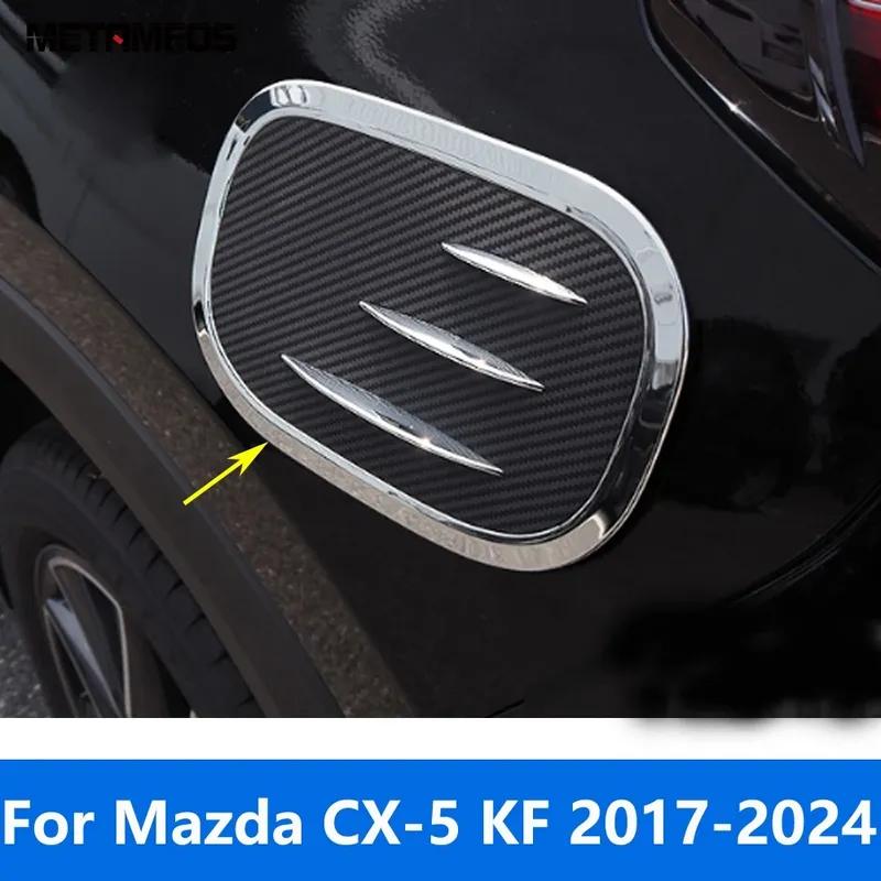 Fuel Tank Cap For Mazda CX-5 CX5 KF 2017- 2024 Chrome Oil Filler Cover Trim Decoration Sticker Exterior Car Accessories