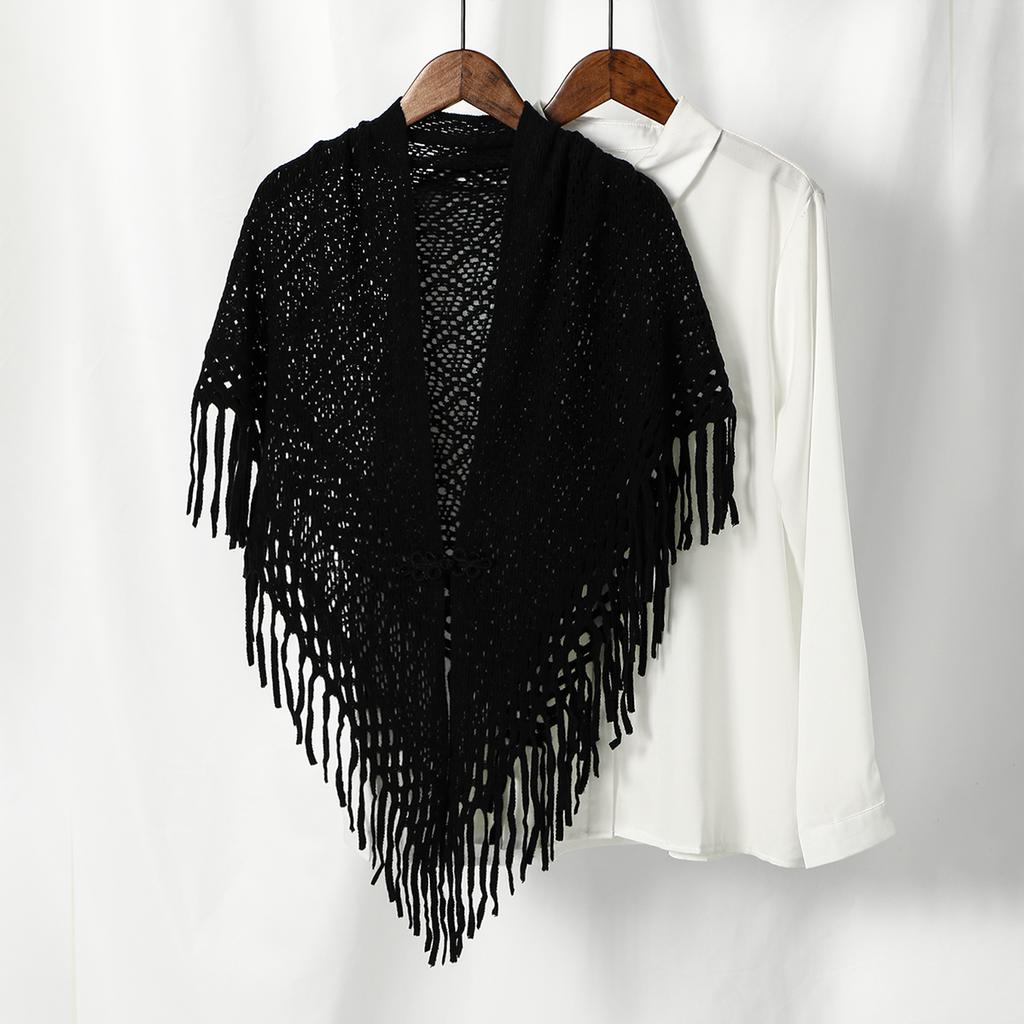 Новые вязаные хлопковые шали с кисточками, треугольный шарф, женские мягкие высококачественные накидки, дорожный пляжный кейп, женские ажурные модные шарфы