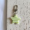 Lovely Star Charm Keyring Alloy Resin Detachable Striped Star Pendant Hanging Decoration For Women Girls Fashion