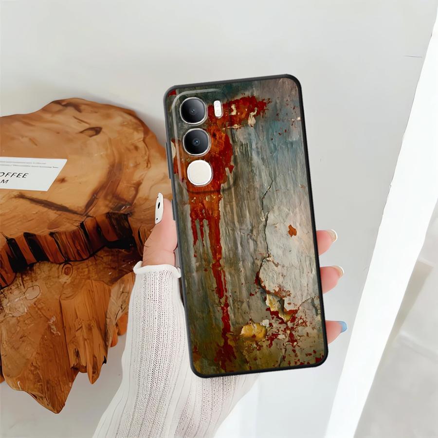 Чехол для Vivo Y52S Y93 Y71 Y91 V21E V23 V27 Y75 Y81 V29 Y53S Y50 Y95 V25 V30 Y51S Y78 Чехол для телефона Ретро Следы ржавчины