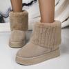 Fashion Winter Women Boots Suede Thermal Sleeves Keep Warm Mid-Calf Snow Boots Ladies Comfortable Size 41