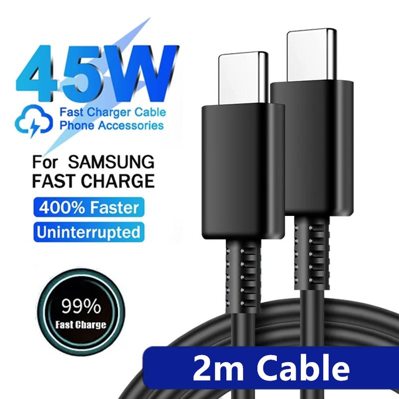 5A 45W PD сверхбыстрый зарядный USB-кабель C для Samsung S21 FE S22 S23 S24 Plus Note 20 Ultra A34 A53 A54 A55 кабель Type C - Type C