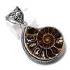 Ископаемый аммонит Драгоценный камень Ручная работа Серебро 925 пробы Ювелирное украшение Подвеска 1,77" P7h52