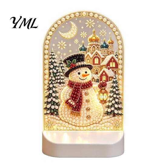 Modern Desktop Ornaments Christmas Pearl Light for Holiday Home Decor, Acrylic LED Decorative Visual Layering Fixtures Lamp with Soft Glow Bedroom