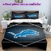 Detroit Lions Pattern Bedding,Quilt Set Quilt Cover Pillowcase Home Birthday Gift (1*duvet cover+2*pillowcase,without core)