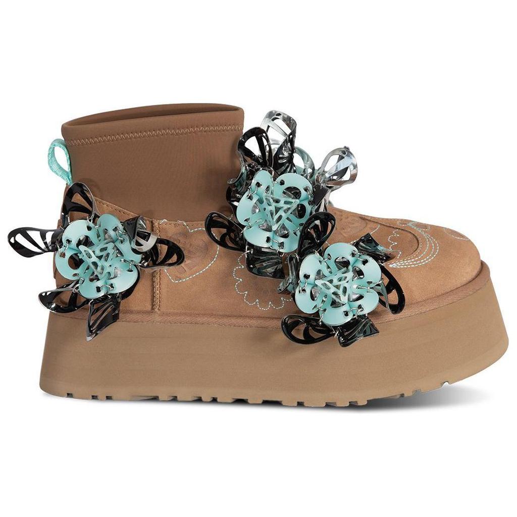 UGG Warm Thick Round Toe Short Snow Boots Women Boots Brown 1171670-CHE