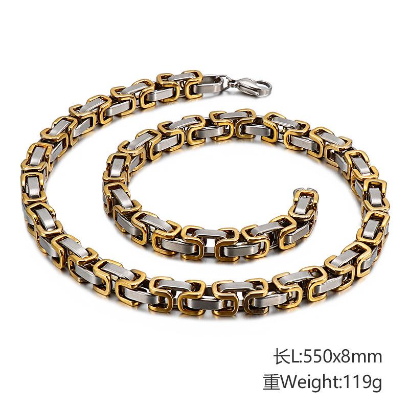 Trendy Back Chain Necklace, Personalized Domineering Men'S Imperial Chain Hip-Hop Jewelry Accessories