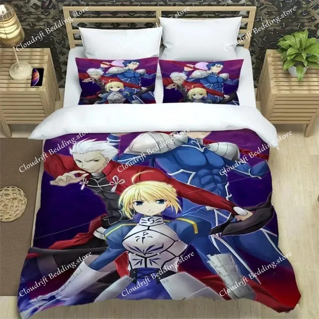 3D Печать Fate stay Night Трехкомпонентный Комплект Постельного Белья Модный Предмет для Мальчиков и Взрослых для Кроватей Пододеяльники Наволочки Подарок Пододеяльник