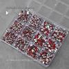 Nail Art Irregular Resin & Colored Rhinestones Set - Flatback, 12 Grids of Mixed Clear Diamonds