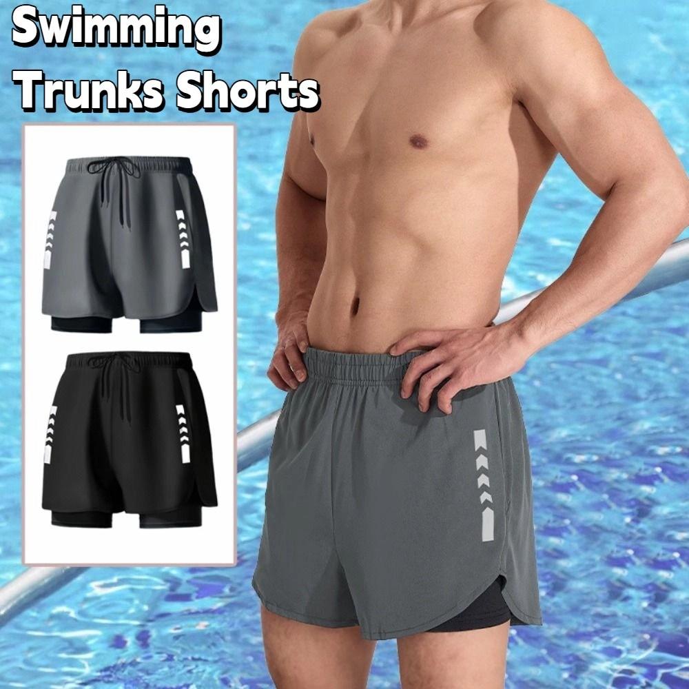 Short Pants Swimming Trunks Shorts Double Layer Men's Jogging Shorts Surfing