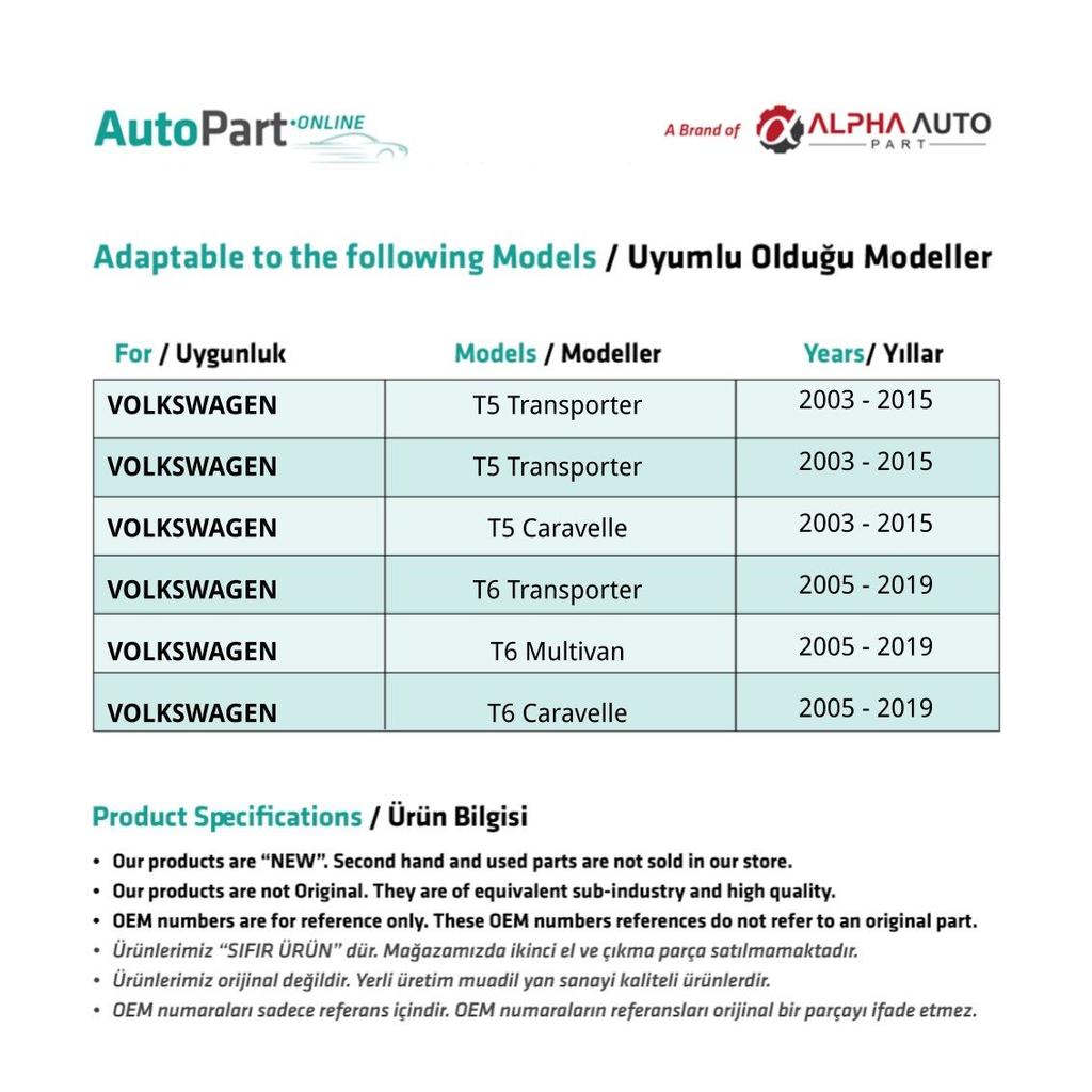 Ремкомплект боковых сдвижных окон для Volkswagen VW T5 Caravelle (2 шт.)