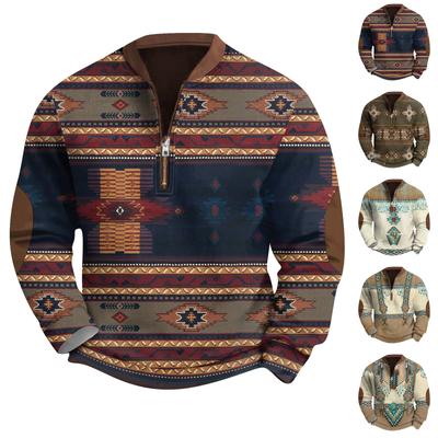Мужская повседневная толстовка в стиле ретро с градиентным принтом