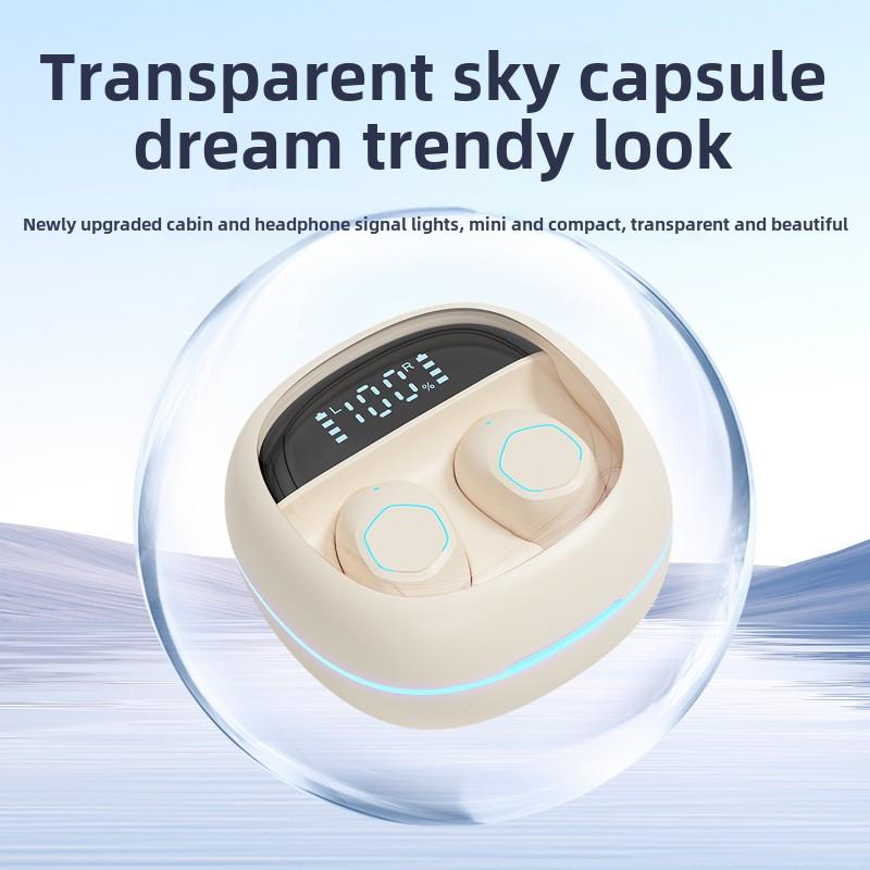 Новая беспроводная Bluetooth-гарнитура с наушниками-вкладышами 5.3 с прозрачным цифровым дисплеем, шумоподавлением и длительным сроком службы батареи