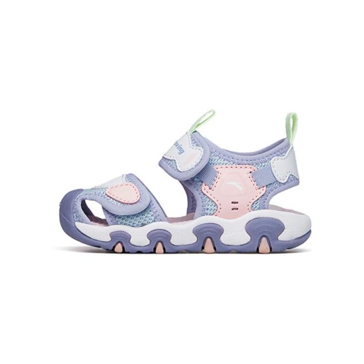 Anta Kids Octopus Non-Slip Durable Sports Sandals Baby Sandals White Blue Pink 322220006-2