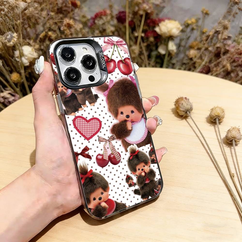 Cute M-Monchhichis Phone Case For iPhone 17,16,15,14,13,12,11 Plus,Pro Max,XS,Colorful Silver Phone case Funda Cover