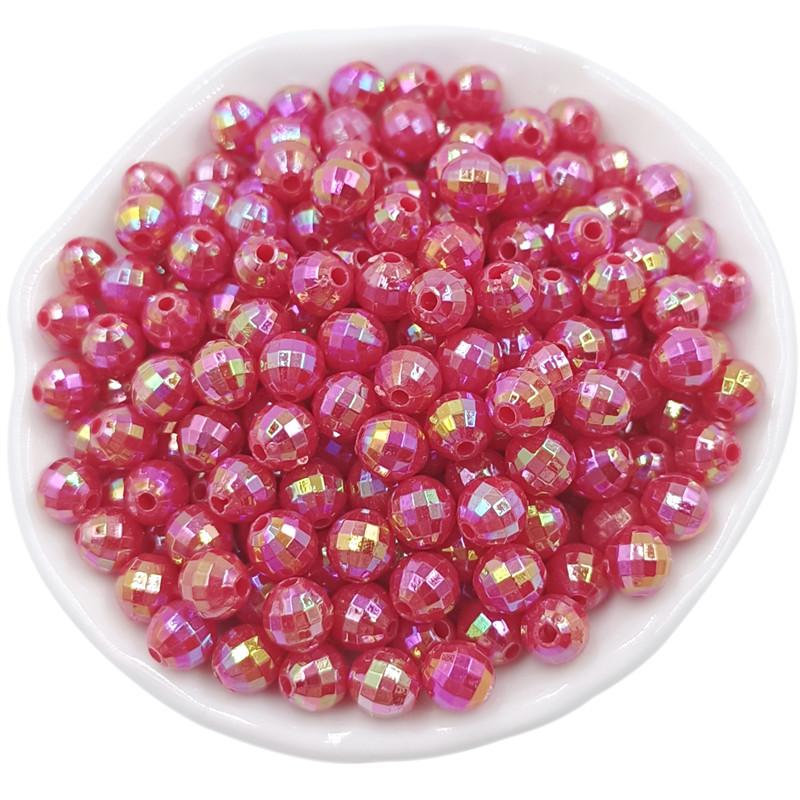 Товары для вечеринки Свободные бусины AB Яркие цвета Модные креативные изделия для изготовления браслетов и ожерелий 6 мм Акриловые многогранные шариковые бусины ярких цветов 50 шт.