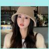 Simple Solid Color Water Bucket Hat For Women Warm Knitted Cap Gift Breathable