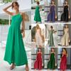 Women Summer Casual Single Shoulder Strap Sleeveless High Waist Slim Solid Color Wide Leg Trousers Jumpsuit S-XL